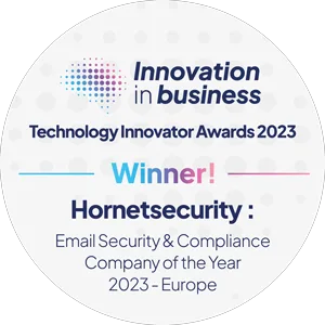 Innovation in business - Technology Innovator Awards 2023, Winner, Email Security and Compliance Company of the Year in Europe