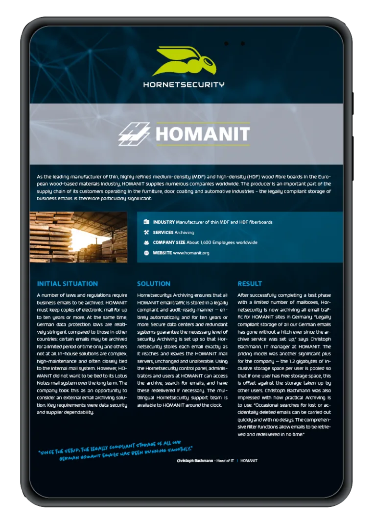 document case study homanit mockup