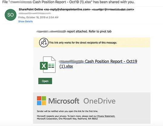 Spear Phishing Sharepoint spear phishing example