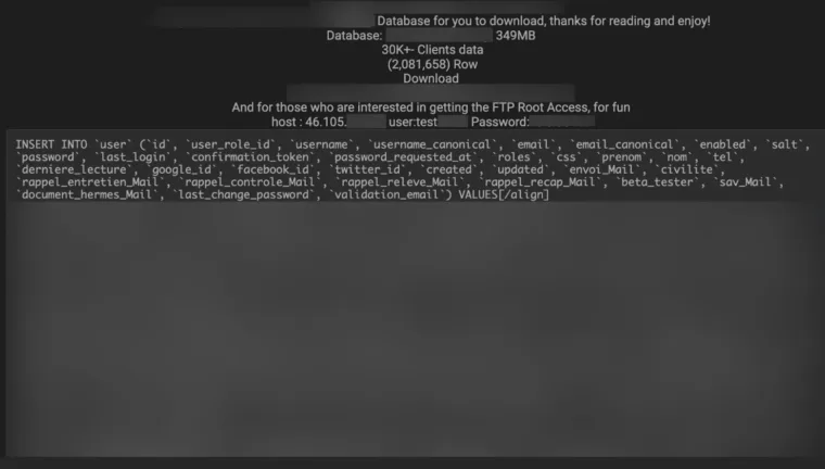 Data Theft French company data leak